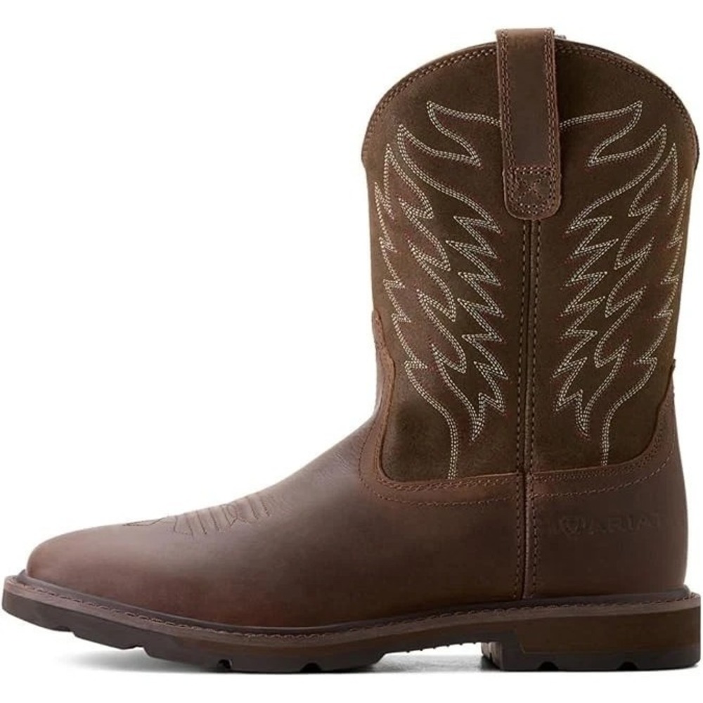 ARIAT Groundbreaker Mens Size 12 EE Wide Steel Toe Work Boot Brown FREE SHIP - Picture 2 of 5
